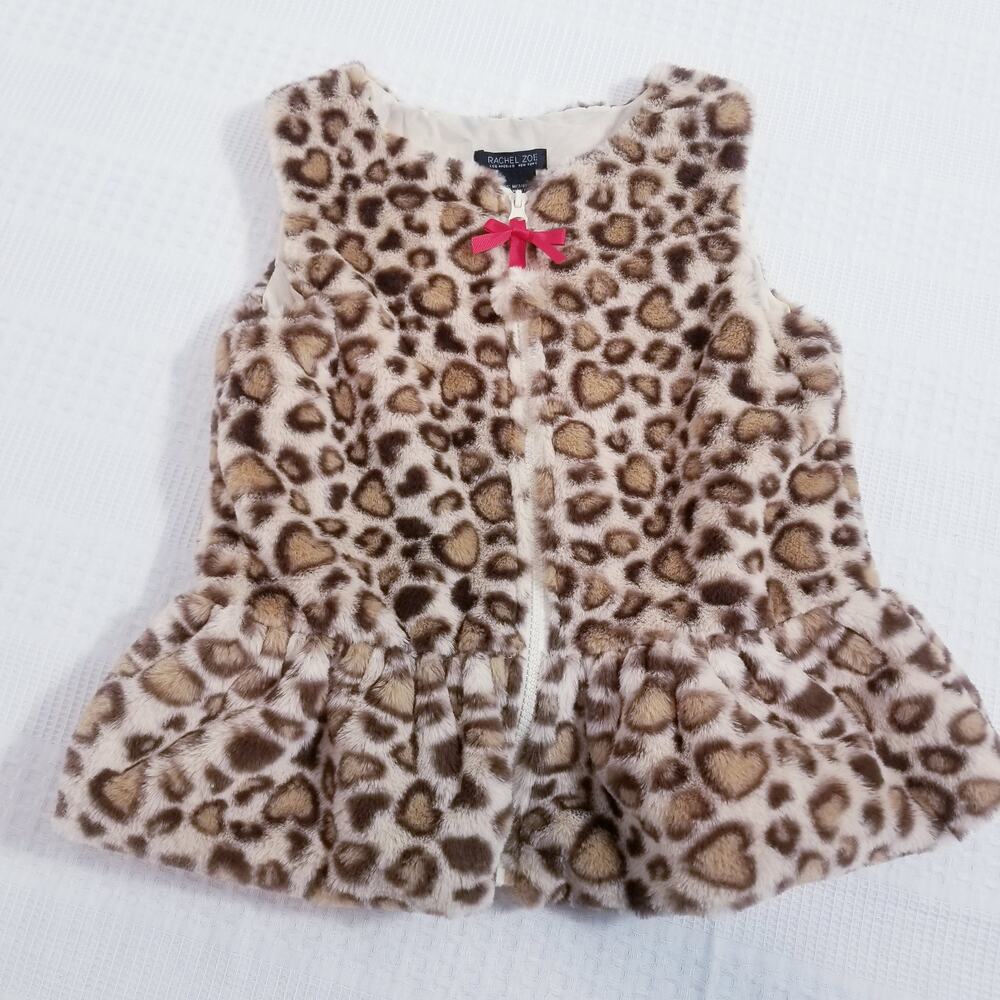 Rachel Zoe Vegan Fur Animal Print Sweater Vest